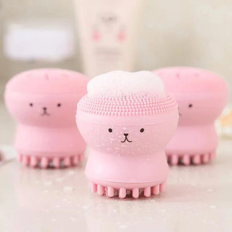 Mini Silicone Face Cleansing Brush – Soft Deep Pore Cleanser & Exfoliator Tool for Gentle Skin Care