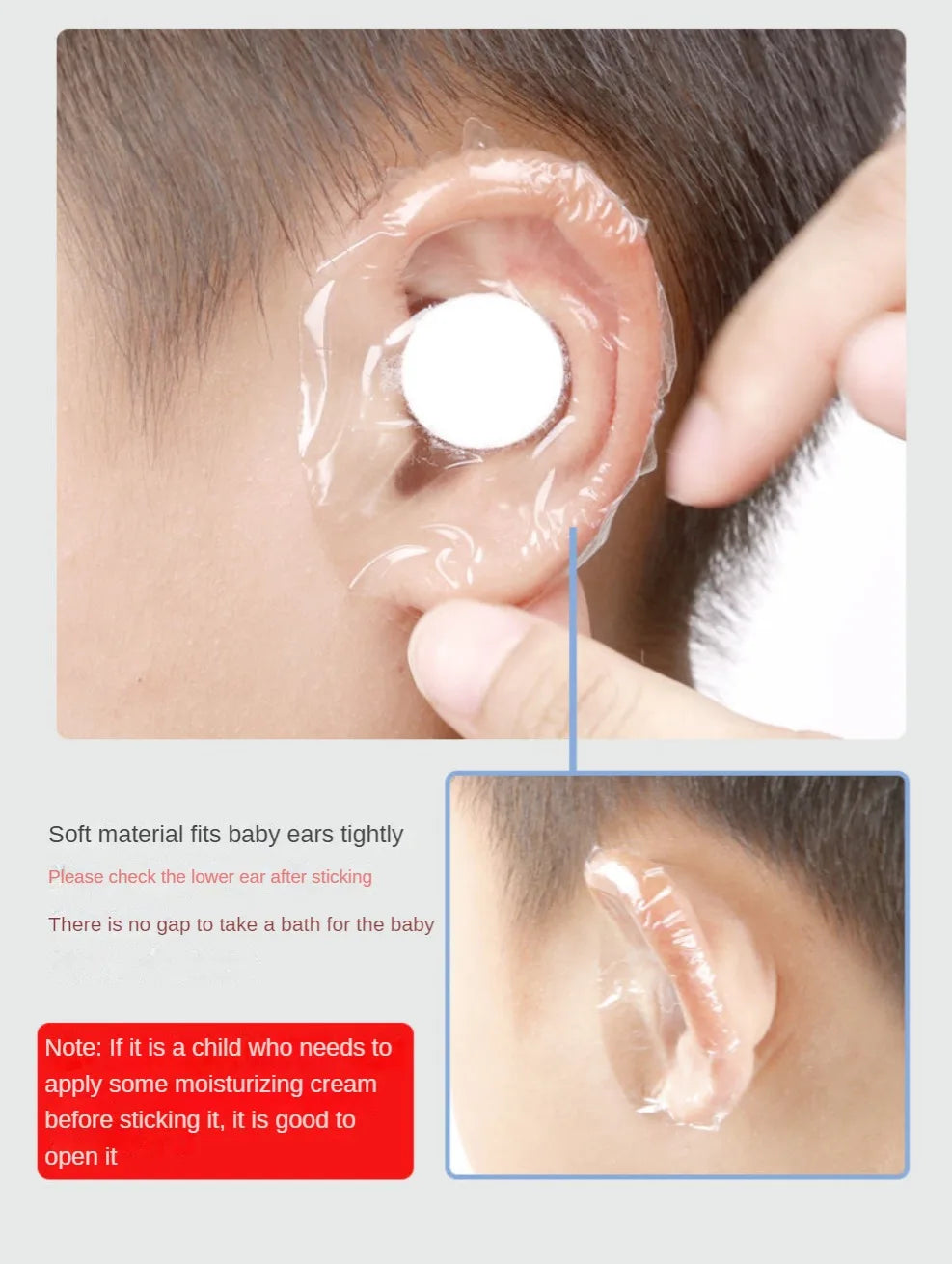 20 Pcs Waterproof Ear Protectors – Disposable Plastic Ear Stickers for Babies, Kids & Adults, Swimming Ear Cover Caps