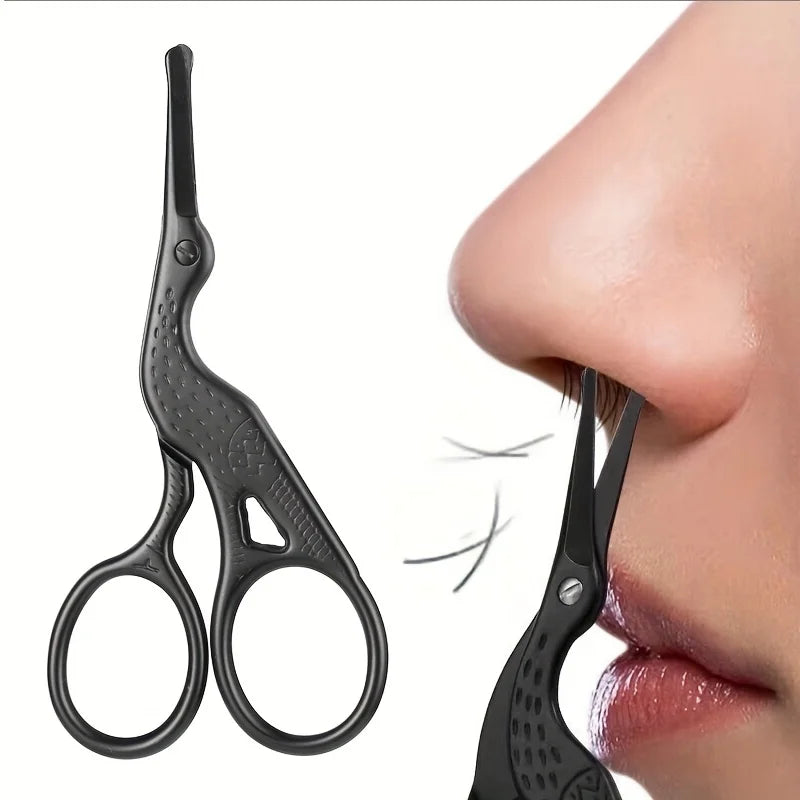 Round Head Stainless Steel Nose Hair Scissors Stork Type