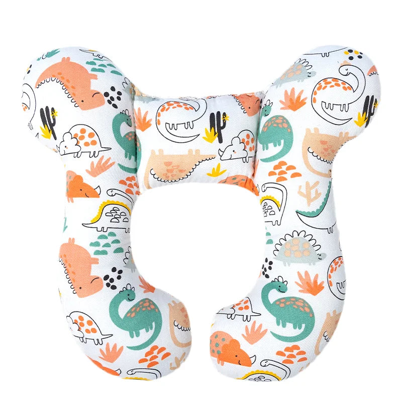 Cartoon Print U-Shaped Pillow for Babies – Neck Protection Travel Pillow for Strollers, Baby Head Shaped Pillow for 0-3 Years