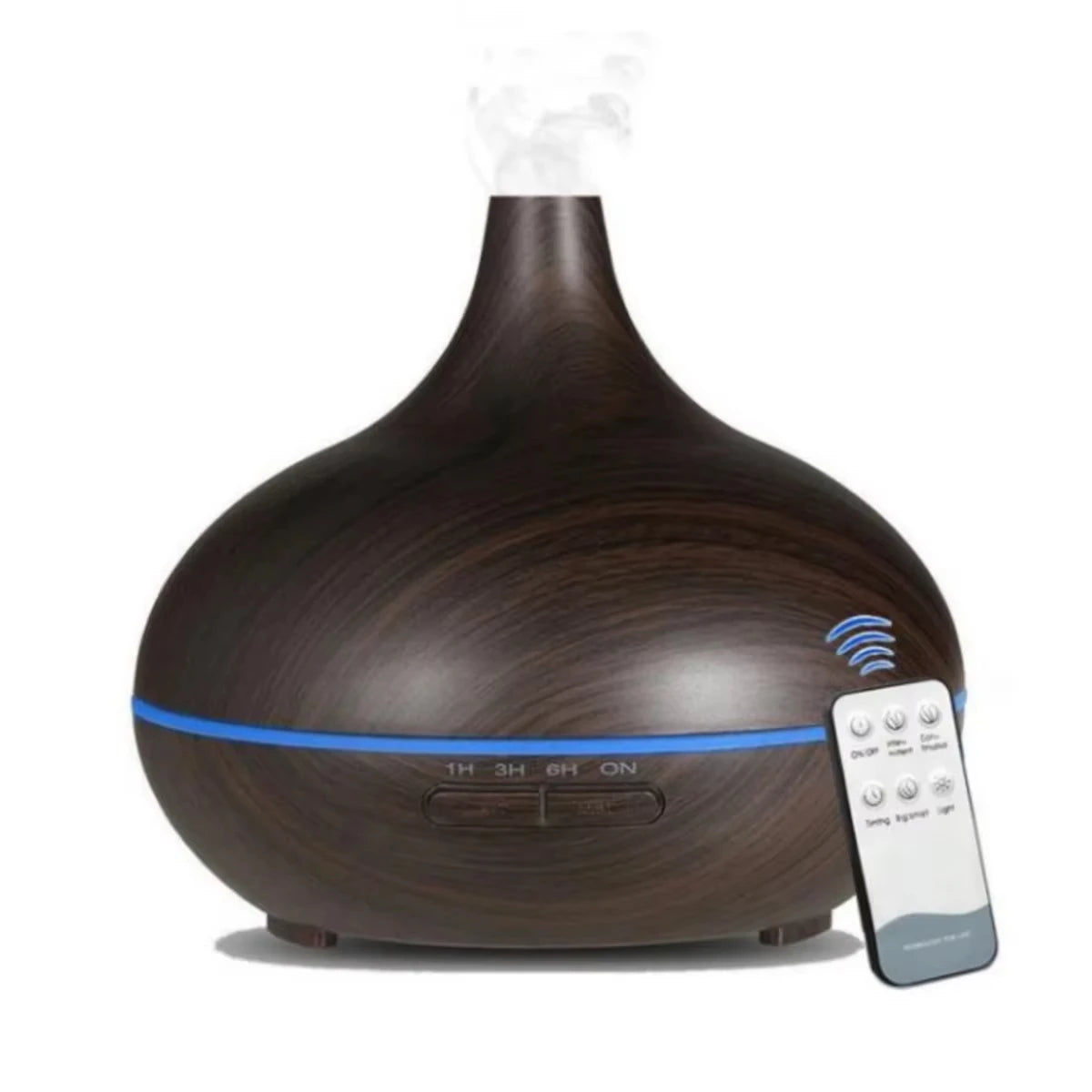 Wood Grain Aromatherapy Essential Oil Diffuser – 500ml Ultrasonic Humidifier with Remote Control & 7 Color Lights