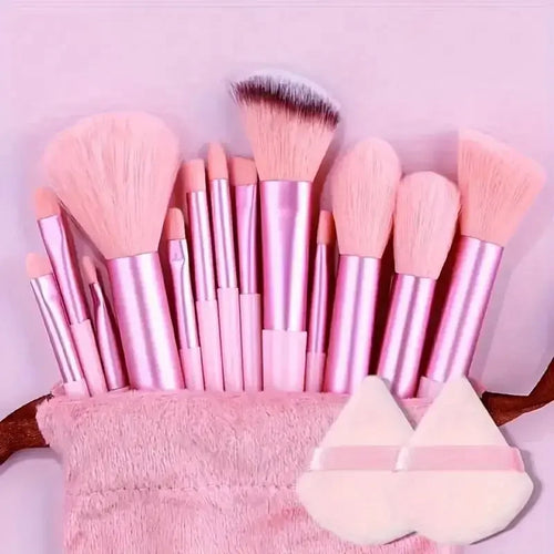 Premium Synthetic Nylon Bristle Makeup Brush Set - Soft, Gentle - 13pcs