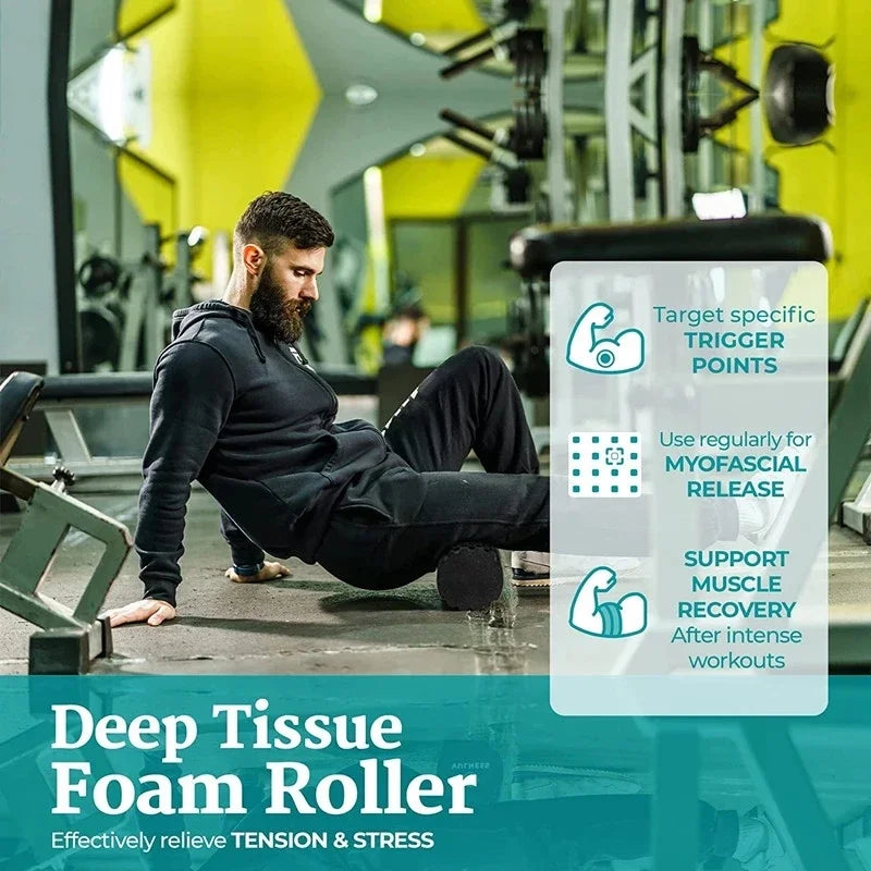 33cm Fitness Foam Roller – High Density Yoga Massage Roller for Muscle Therapy, Pilates, and Gym Exercises