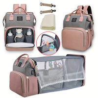 Lightweight Portable Mommy Bag with Folding Crib – Large Capacity Travel Baby Backpack