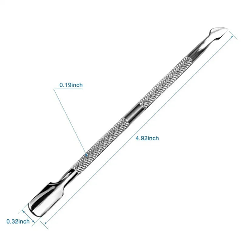 Manicure Set Tool – Steel Cuticle Scissors, Dead Skin Fork, Nail Clipper & Pusher for Nail Cleaning & Pedicure Care