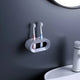 Electric Toothbrush Holder Wall-Mounted Double Hole Self-Adhesive Rack