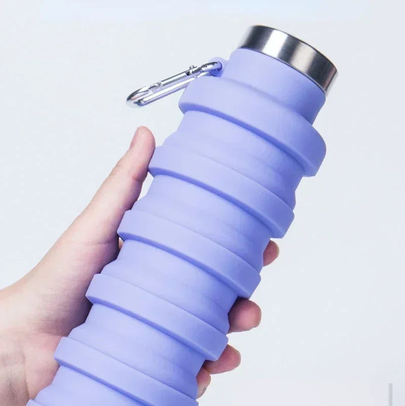 New Portable Silicone Retractable Water Bottle - Collapsible Travel Sport Bottle
