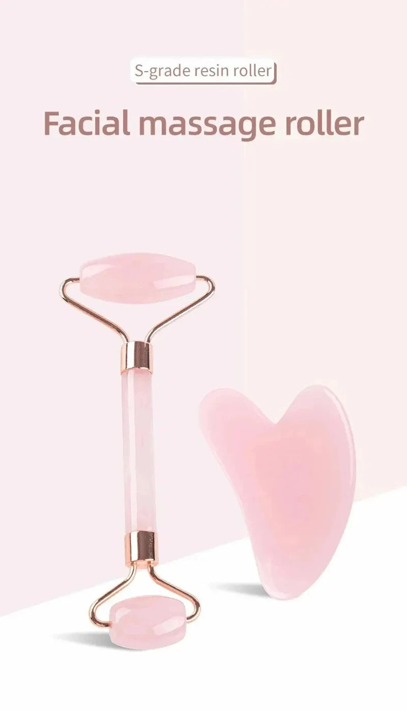 Face & Neck Massager Resin Roller – Double-Ended Beauty Scraping Stick for Relaxation, Blood Circulation, and Skin Care