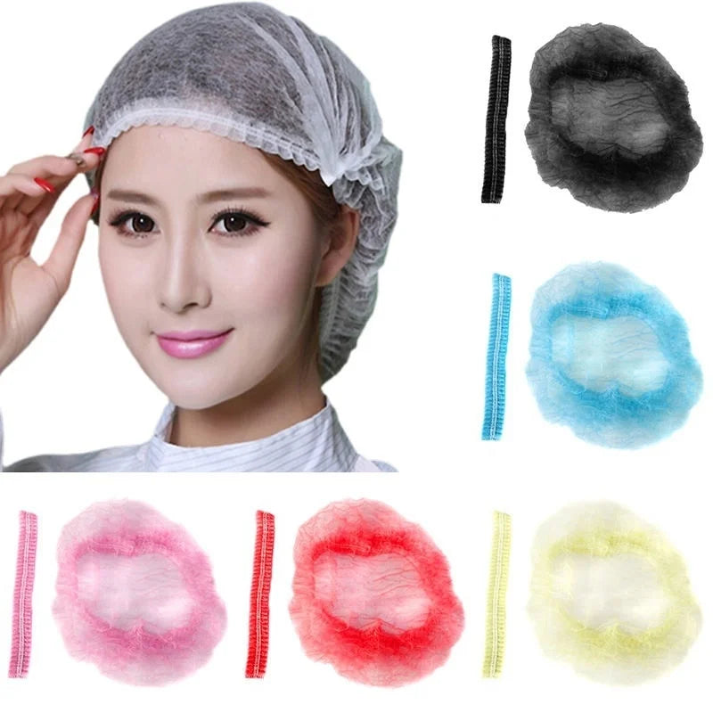 Disposable Non-Woven Hair Net Caps – 100 PCS | Microblading & Makeup Use