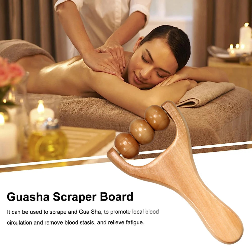 Wooden Massage Roller – Handheld Full Body Massager for Pain Relief, Acupressure & Deep Tissue Therapy