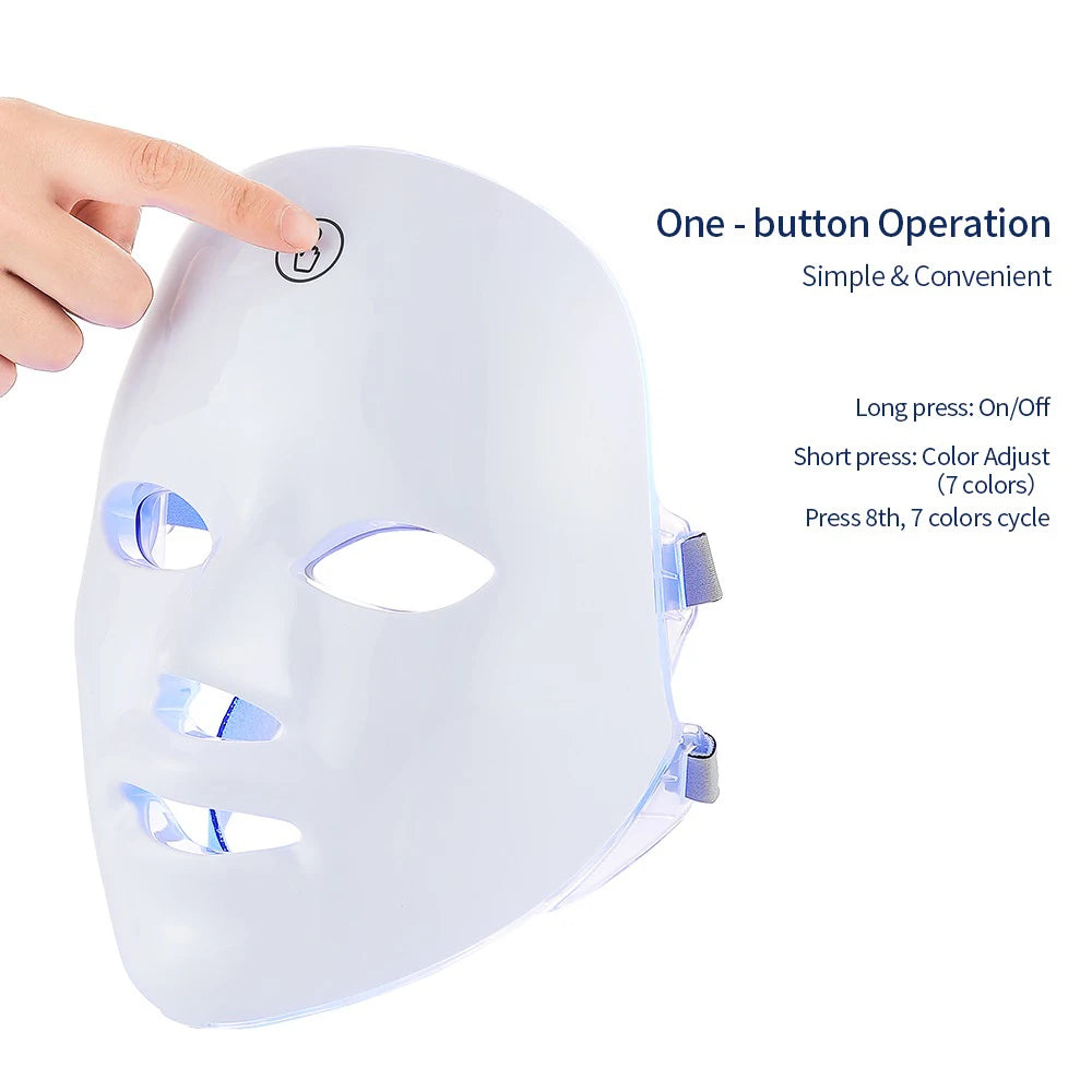 Rechargeable Facial LED Mask 7 Colors LED  Beauty Mask Skin