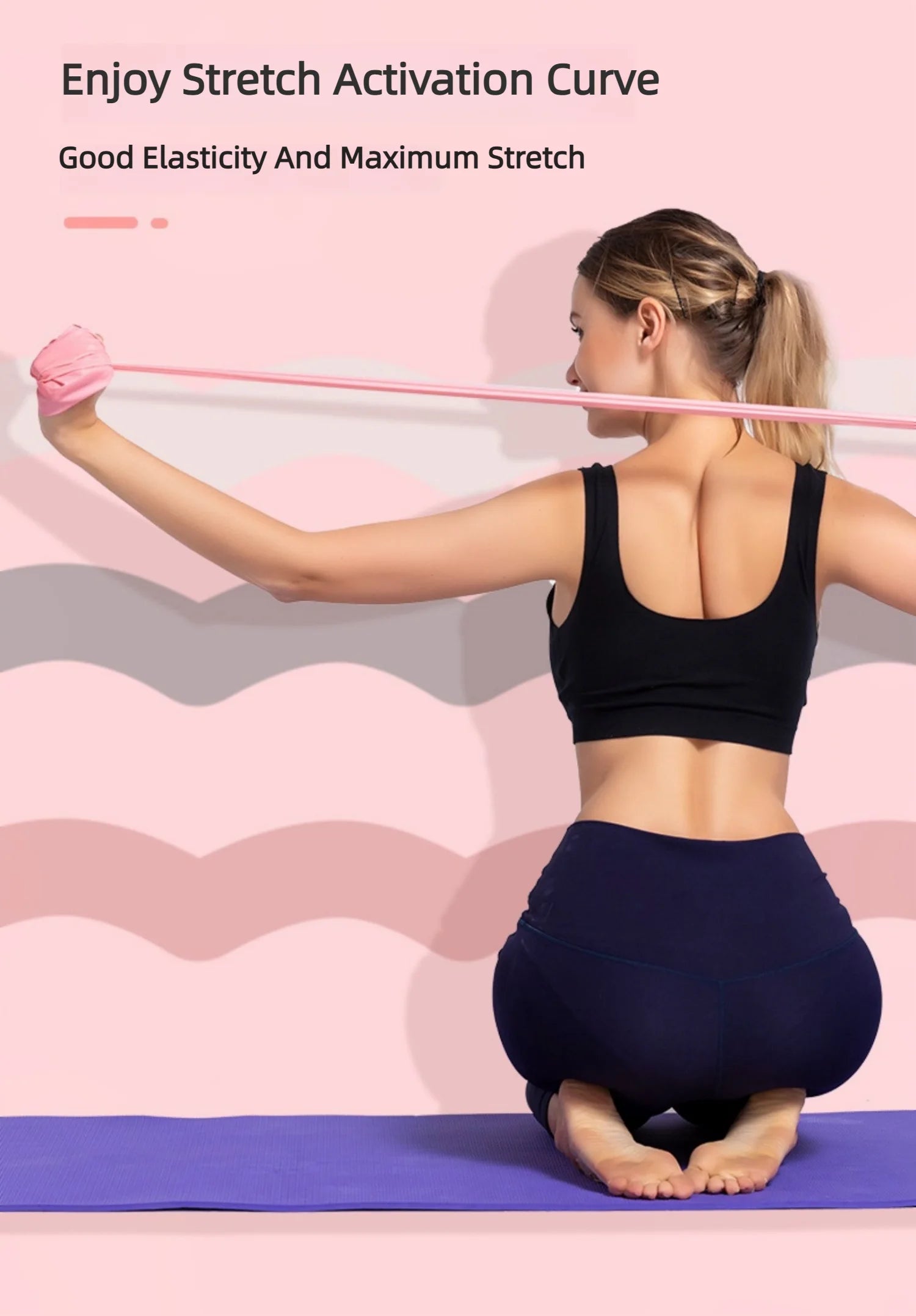 Yoga Pilates Portable Resistance Band for Strength & Flexibility