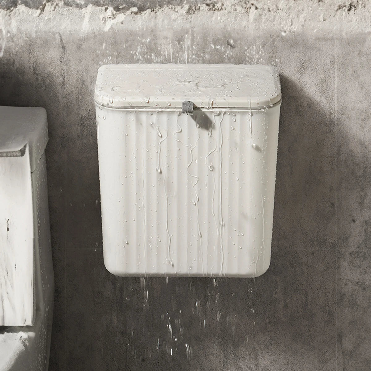 Kitchen Wall-mounted Trash Can - Household Kitchen Waste Storage Bin with Toilet Paper Holder