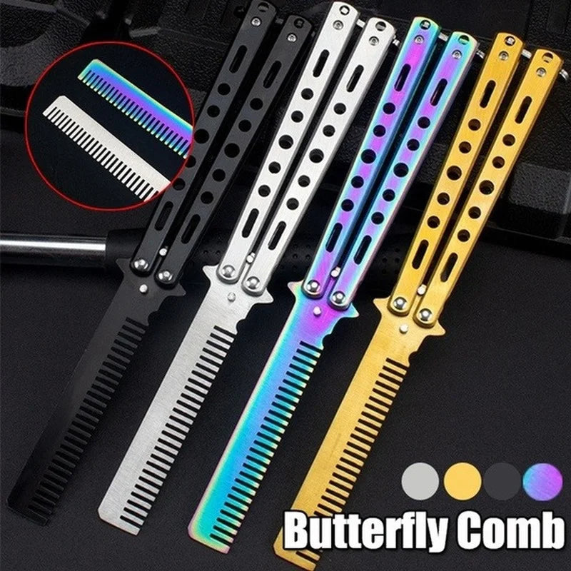 Swing Comb Stainless Steel Folding Butterfly Comb Novice - 1 Piece