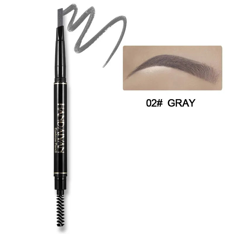 HANDAIYAN Eyebrow Pencil – Automatic Rotating Double-Head Triangle Pen, Long-Lasting Waterproof Makeup in 5 Natural Colors
