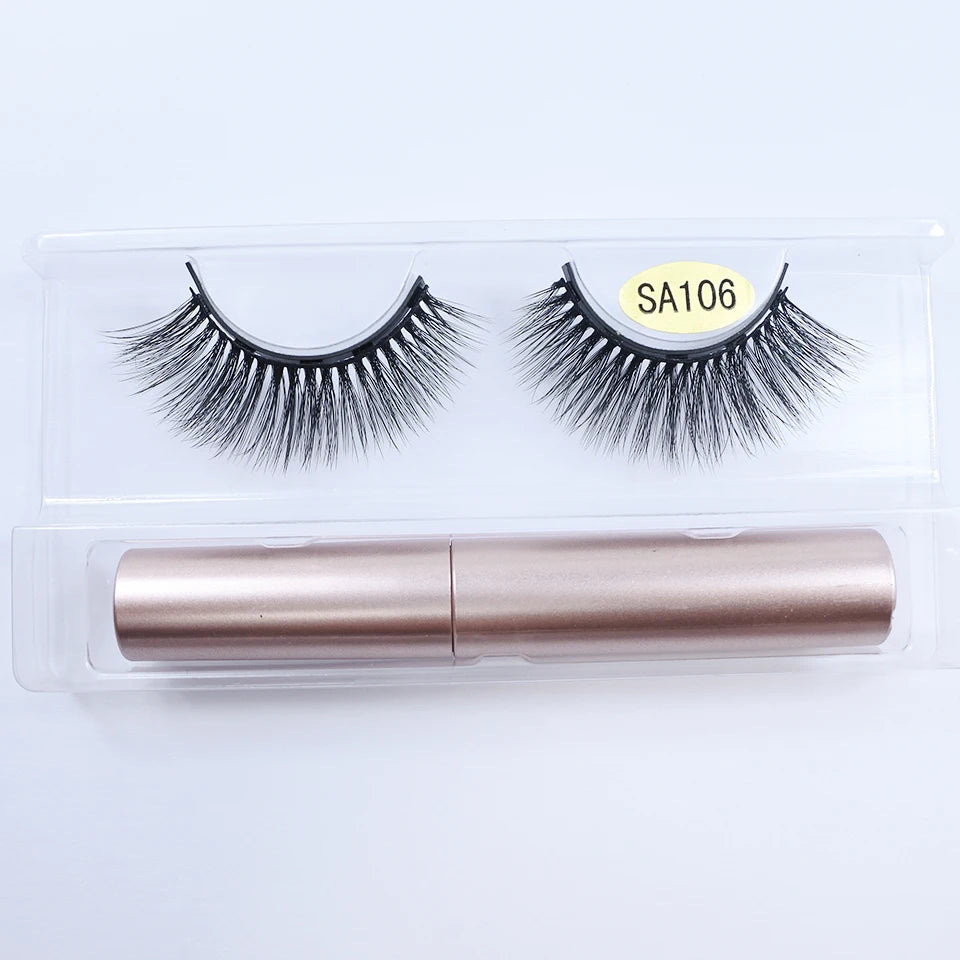 REDSIREN Magnetic Lashes & Eyeliner Kit – Reusable Magnetic False Eyelashes with 5 Pairs & 1 Tube Eyeliner