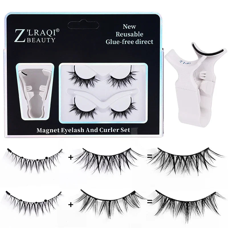 Magnetic Eyelashes Set – Natural Look, Reusable Double Pairs with Quick Installation, No Glue Needed