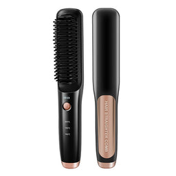 4800mAh Cordless Hair Straightener Brush – Rechargeable Electric Smoothing & Beard Straightening Comb for Men
