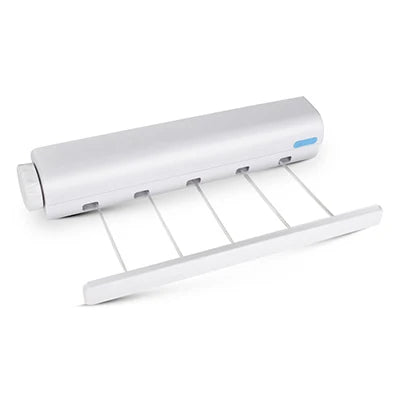 Retractable Indoor Clothesline Wall-Mounted Space-Saving Clothes Drying Rack, 3.2m ABS Rope Auto Roll-Up