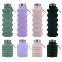 New Portable Silicone Retractable Water Bottle - Collapsible Travel Sport Bottle