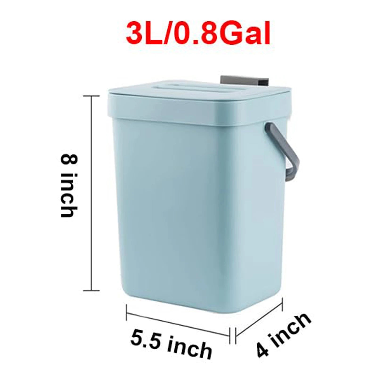 Small Plastic Trash Can - Hanging Trash Bin for Kitchen & Bathroom
