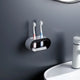 Electric Toothbrush Holder Wall-Mounted Double Hole Self-Adhesive Rack