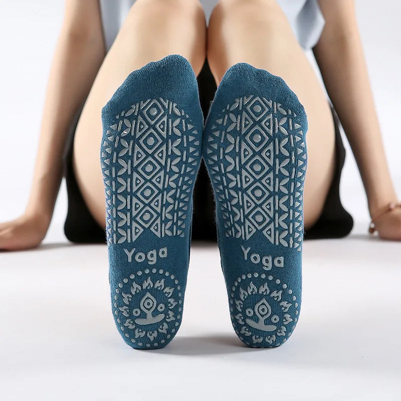 Bandage Yoga Socks for Women – Non-Slip Cotton Pilates, Ballet, Dance & Gym Workout Socks with Grip