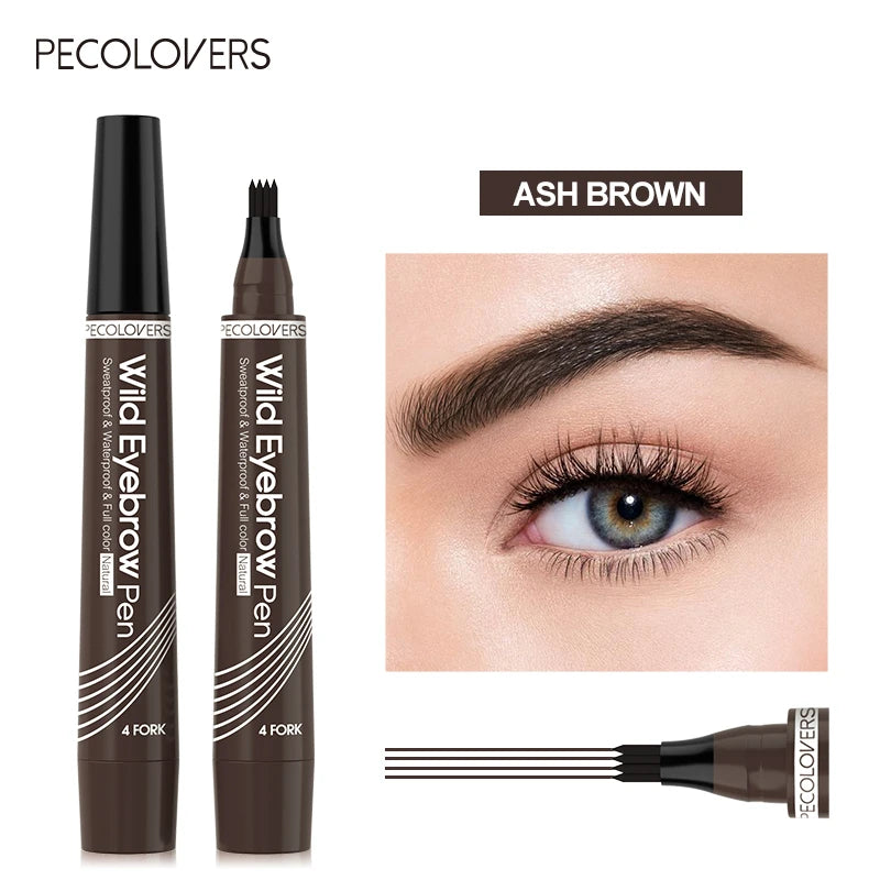 4-Point Eyebrow Pen – Long-Lasting Waterproof Liquid Microblading Tattoo Pencil for Natural Brows