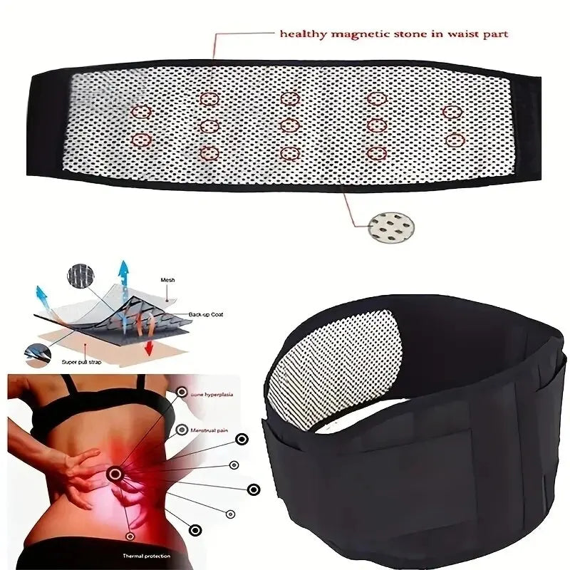 Adjustable Self-heating Magnetic Therapy Back And Waist Support 1pc