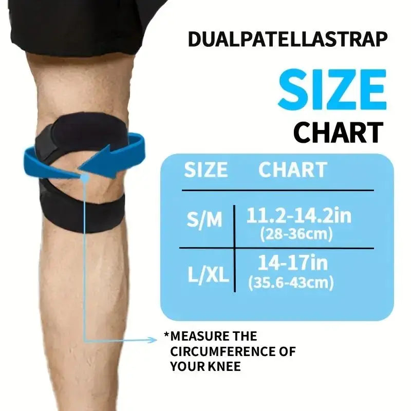Tcare 1 Pc Sports Kneepad – Double Patellar Support Strap, Open Knee Brace Pad for Fitness & Joint Injury Protection