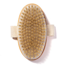 Natural Bristle Body SPA Brush – Soft Wet & Dry Skin Bath Massager for Smooth Skin