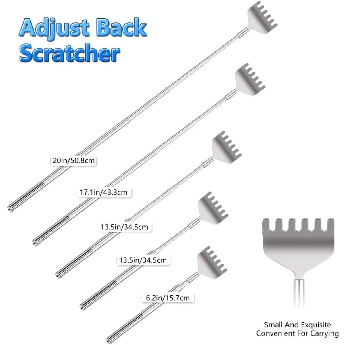 Extendable Back Scratcher for Men - Portable Telescopic Metal Back Scratcher