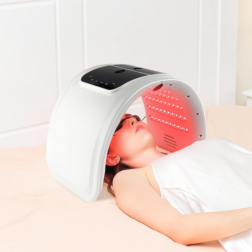 Skin Hydrating Sprayer with LED Mask – Nano Mist Facial Machine with 7-Color LED Photon Therapy for Face & Body, Salon & Home Skin Care Use