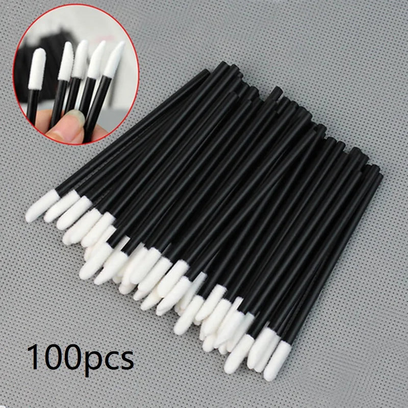 Disposable Makeup Brushes - Lip & Eyelash Applicators (5/50/100 Pcs)