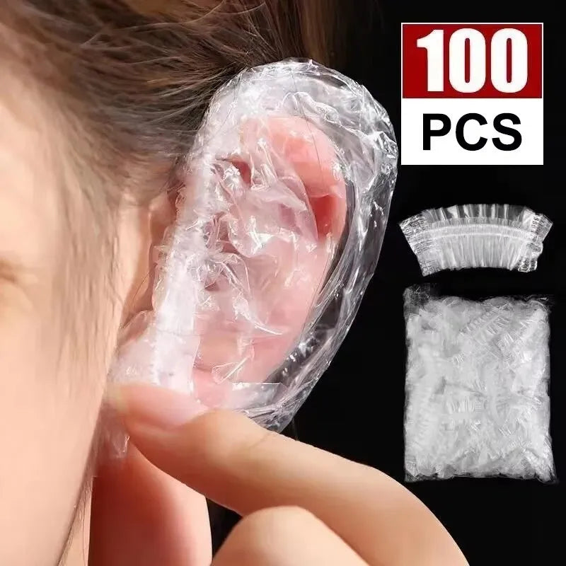 Transparent Disposable Earmuffs For Shower Waterproof Earplugs - 100pcs