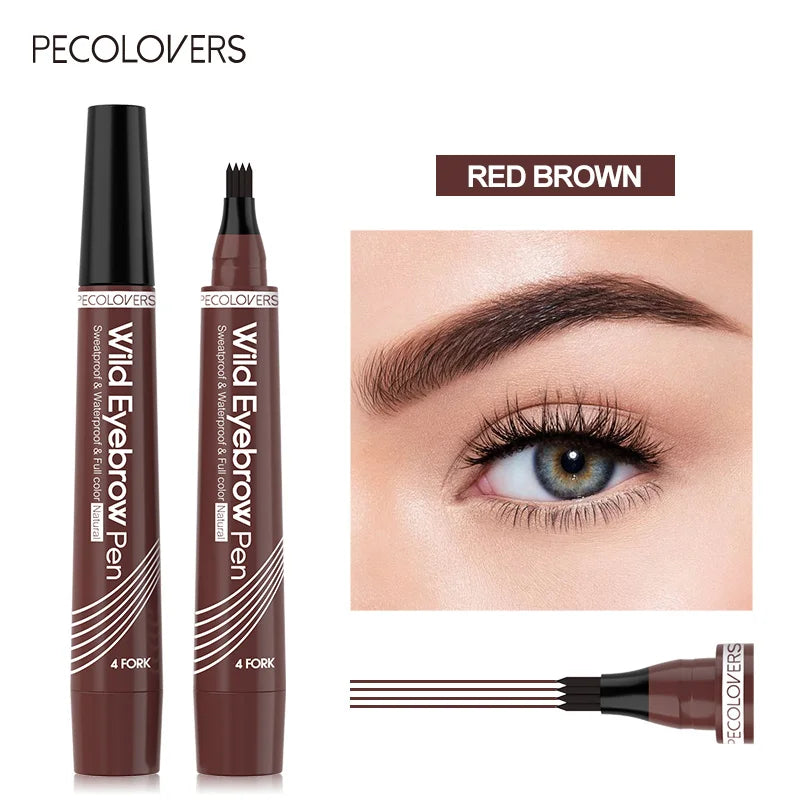 4-Point Eyebrow Pen – Long-Lasting Waterproof Liquid Microblading Tattoo Pencil for Natural Brows