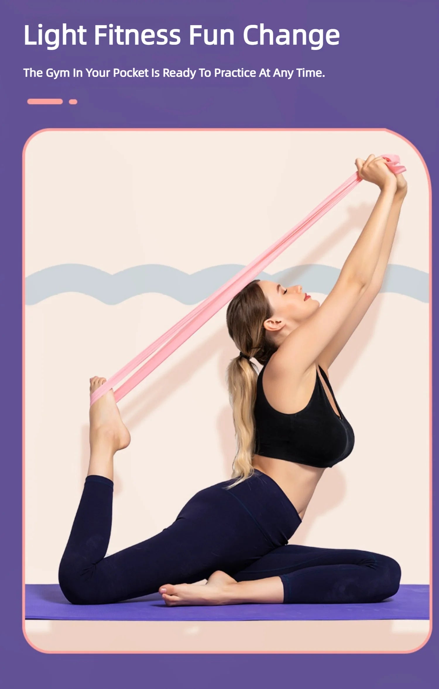 Yoga Pilates Portable Resistance Band for Strength & Flexibility