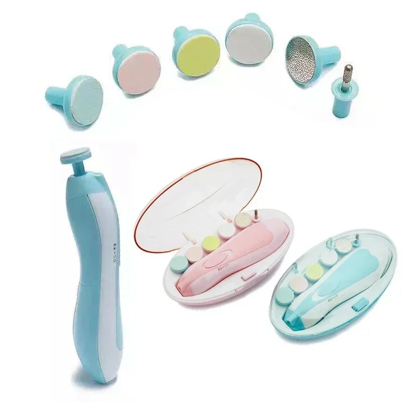 6 in 1 Electric Baby Nail Trimmer – Safety Cutter Clipper for Toes & Fingers, Newborn Nail Care Set, Non-Sharp Claws for Babies