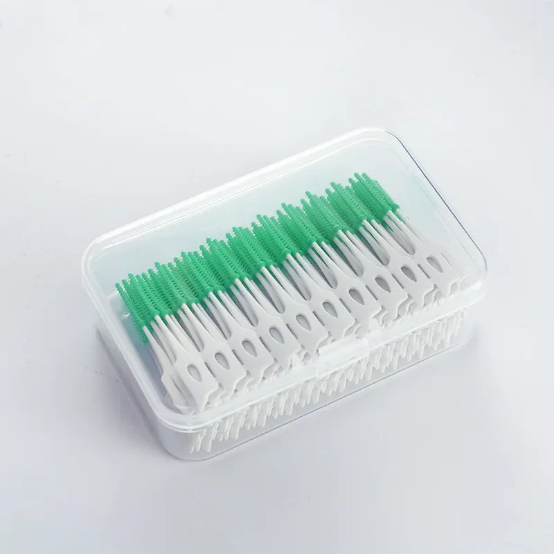 200 Pcs Interdental Silicone Brushes – Dental Toothpicks with Thread for Cleaning Between Teeth and Oral Care