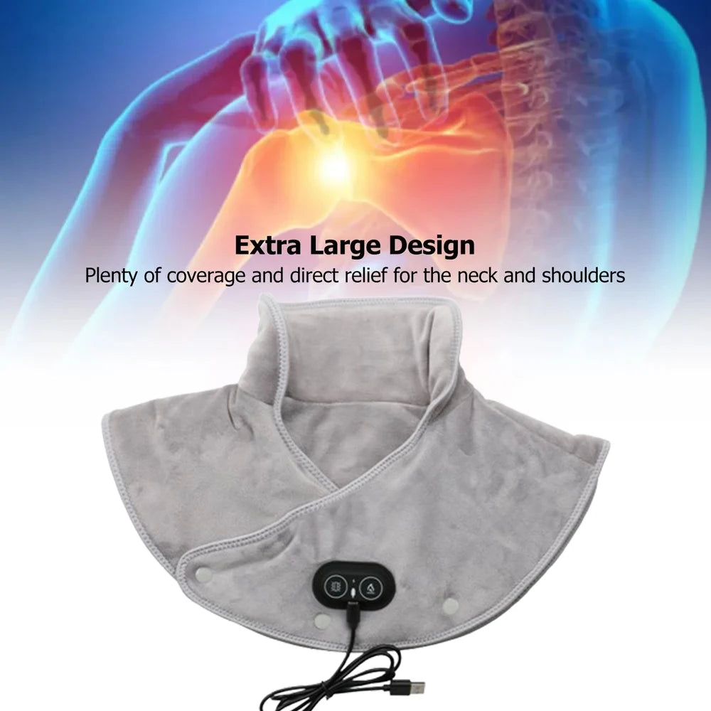 USB Heated Neck & Shoulder Massager - Cervical Support Wrap