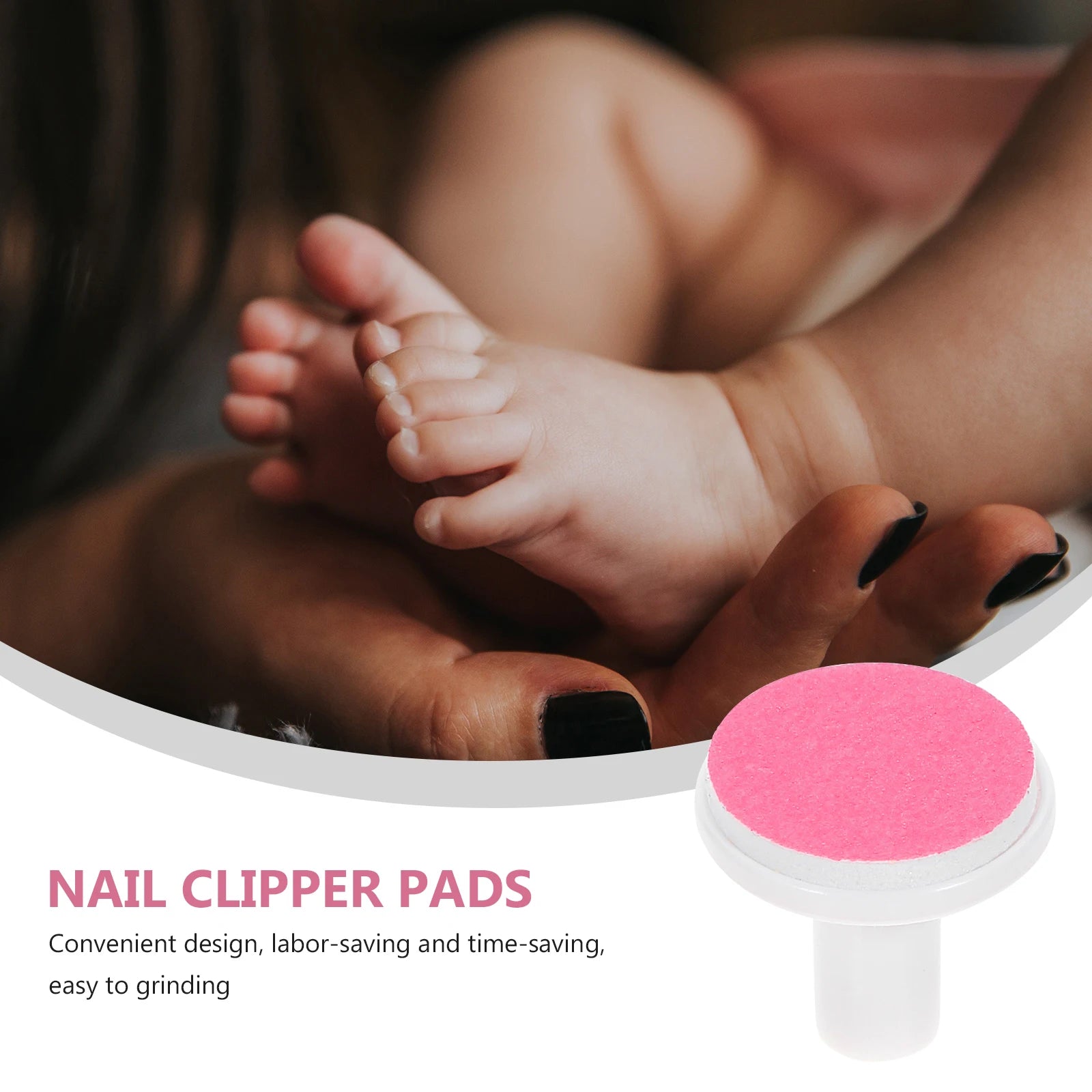 Baby Nail File Pads – Replacement Grinding Heads for Electric Nail Trimmer, Safe and Gentle Manicure for Babies