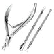 Manicure Set Tool – Steel Cuticle Scissors, Dead Skin Fork, Nail Clipper & Pusher for Nail Cleaning & Pedicure Care