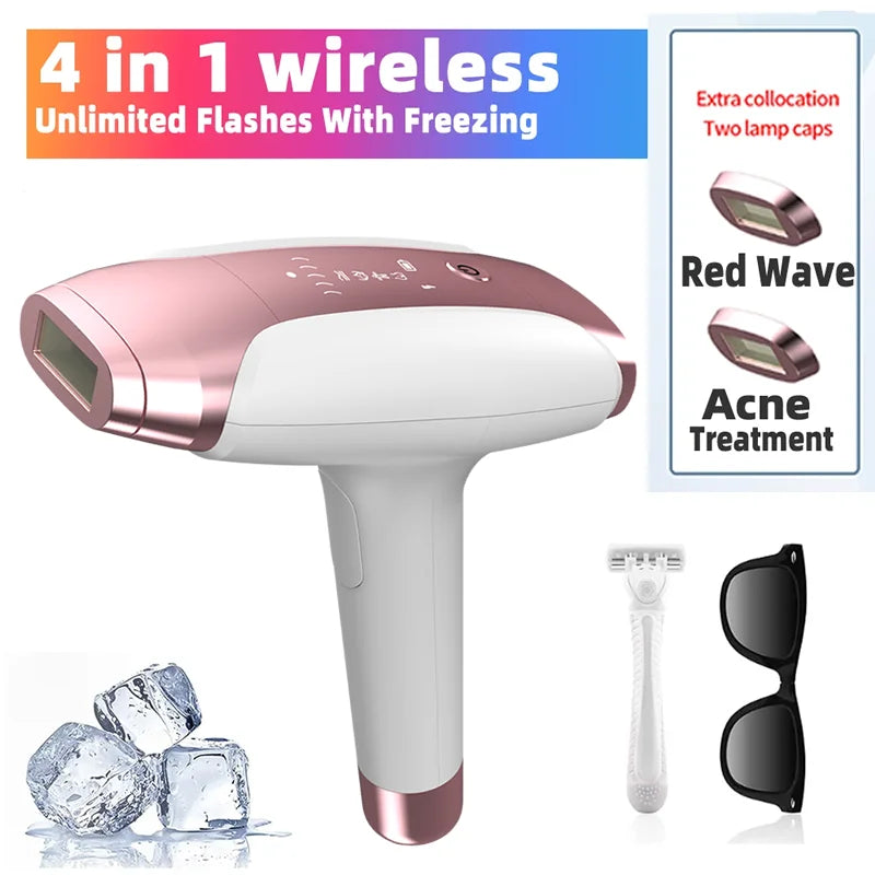 IPL Laser Epilator 999,999 Flashes Painless Hair Removal for Women & Men, Bikini & Body Trimmer, Home Use