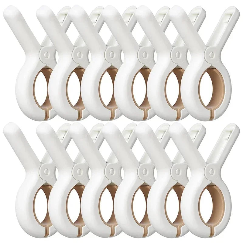 12/24 Plastic Clothes Pins for Laundry – Beach Towel Clips, Blanket & Clothespins for Clothesline and Hanging Rack
