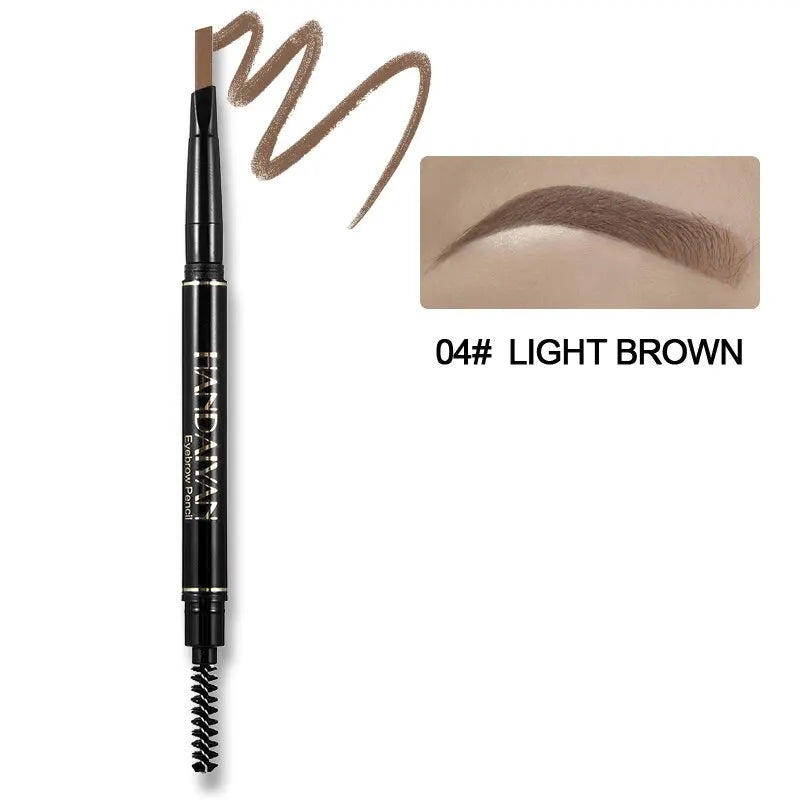 HANDAIYAN Eyebrow Pencil – Automatic Rotating Double-Head Triangle Pen, Long-Lasting Waterproof Makeup in 5 Natural Colors