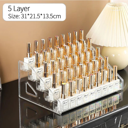 Acrylic Nail Polish Display Rack Transparent Cosmetic 3/4/5/6/7 Layers