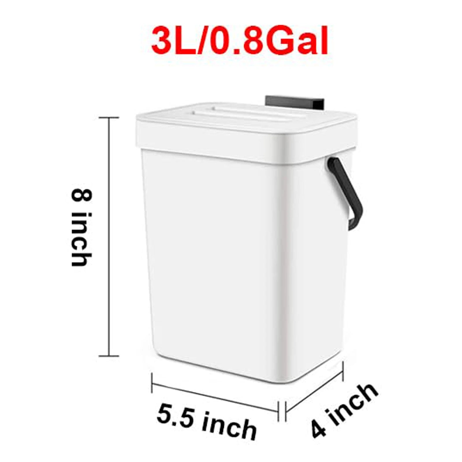 Small Plastic Trash Can - Hanging Trash Bin for Kitchen & Bathroom