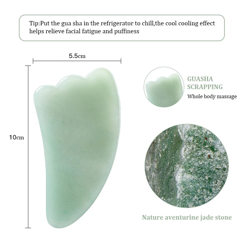 Natural Rose Jade Gua Sha - Facial & Body Massager for Skin Lifting & Wrinkle Care