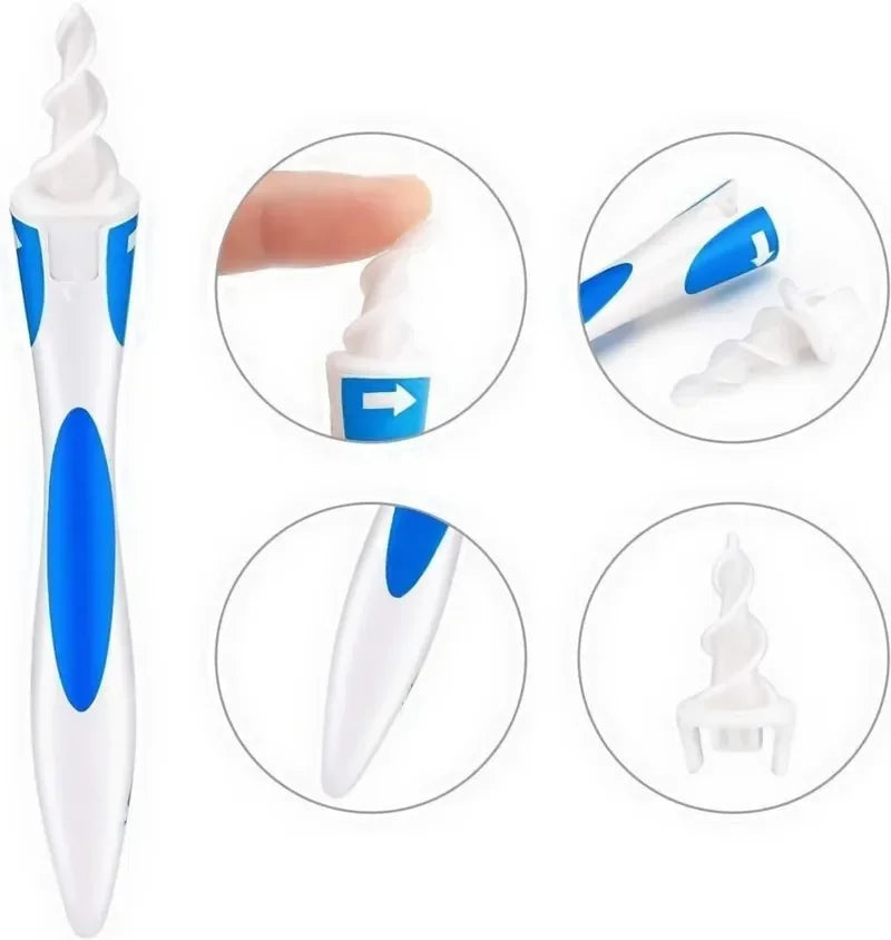 Ear Wax Removal Tool Soft Silicone Spiral Ear Cleaning 16 Replacement