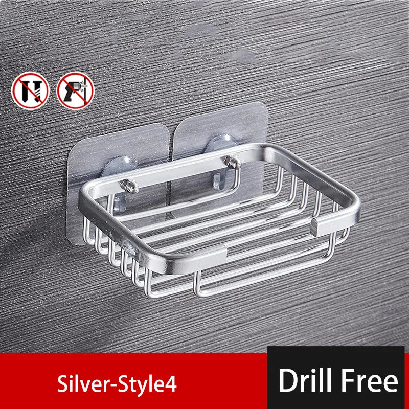 RustProof Space Aluminum Wall Mounted Shower Shelf with Suction Cup